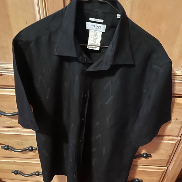 Versace Collection Shirts Vintage Black On Black Authentic Versace